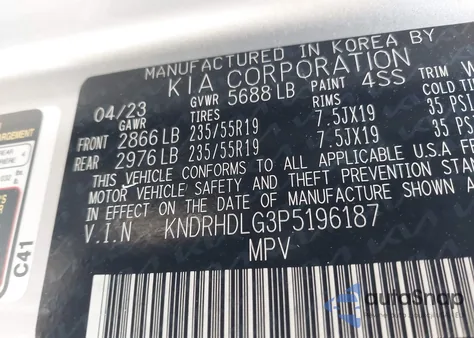 2023 Kia Sorento Hybrid Ex from USA, damaged, VIN KNDRHDLG3P5196187